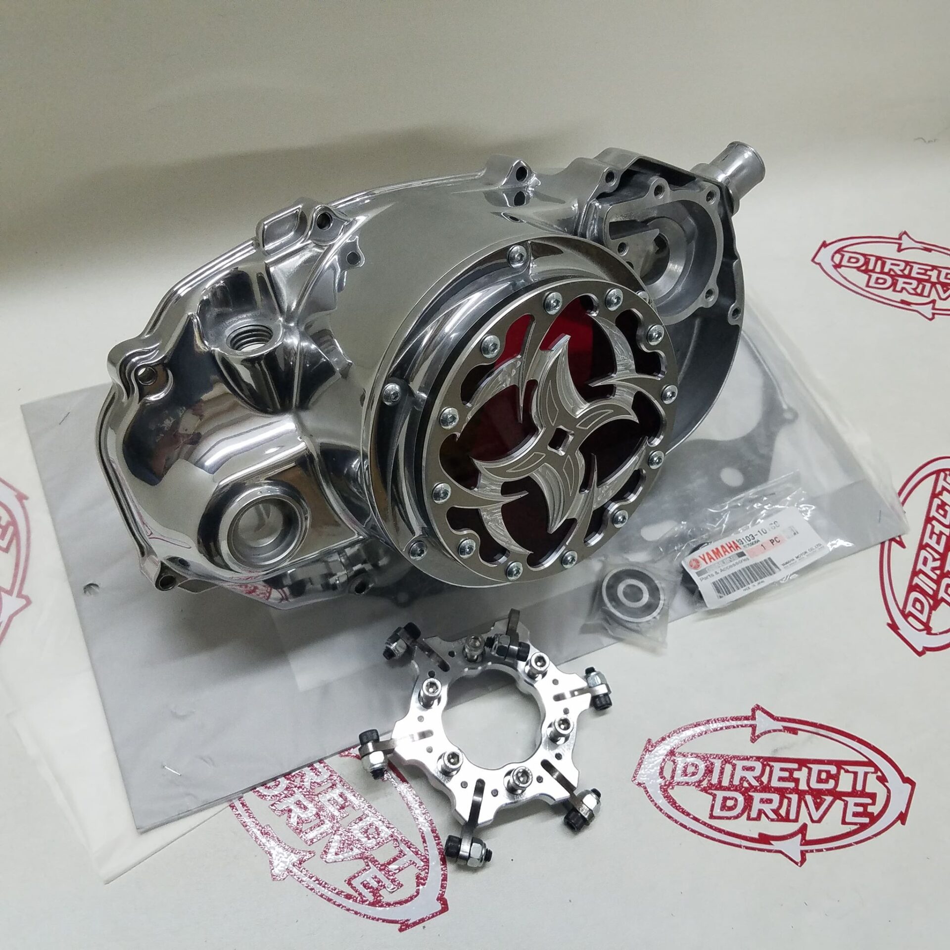 Polished Banshee clutch Cover Kit With Silver Stiff Ring