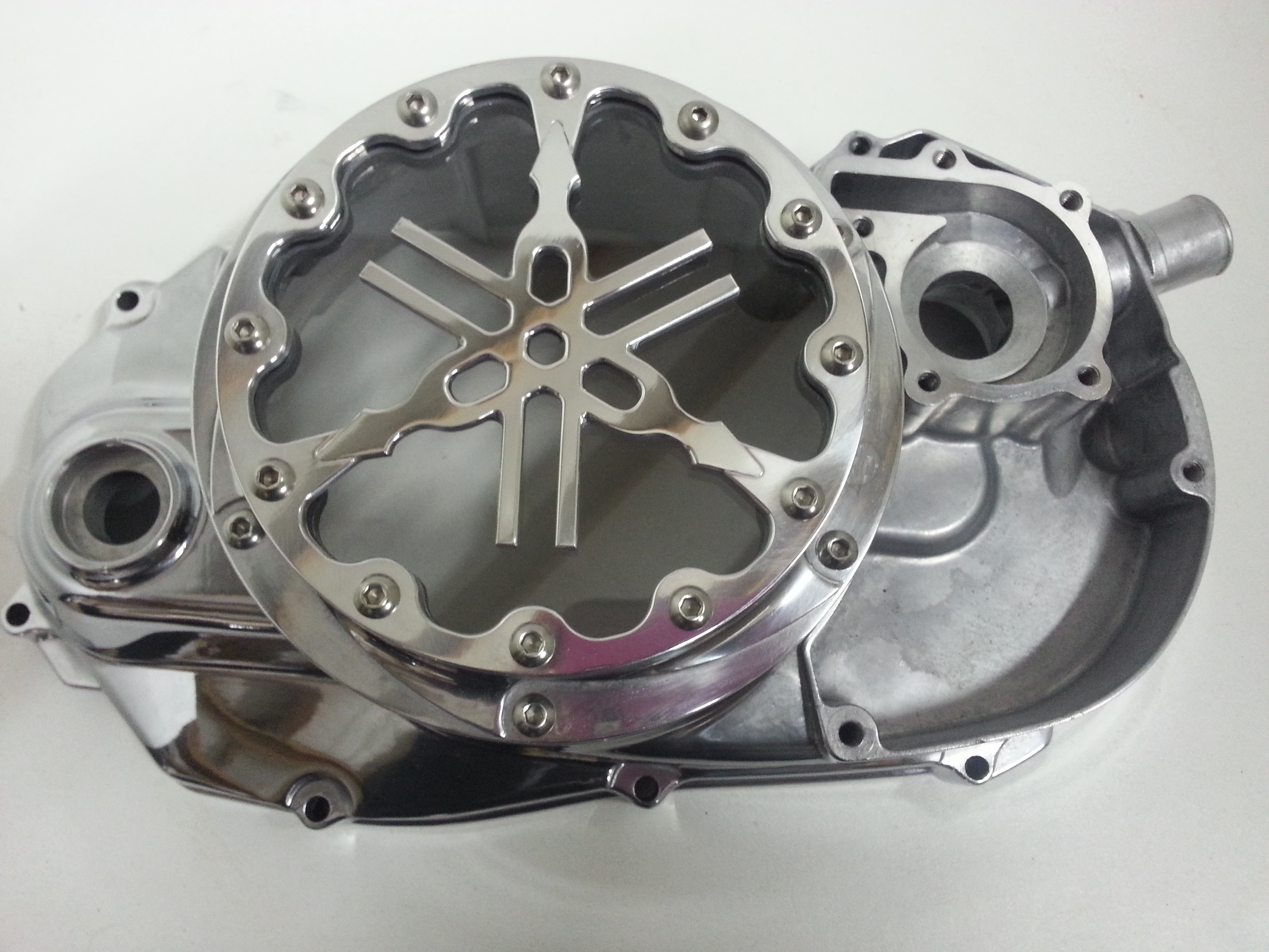 Banshee Clutch Cover Polished with Yellow Lens Direct Drive
