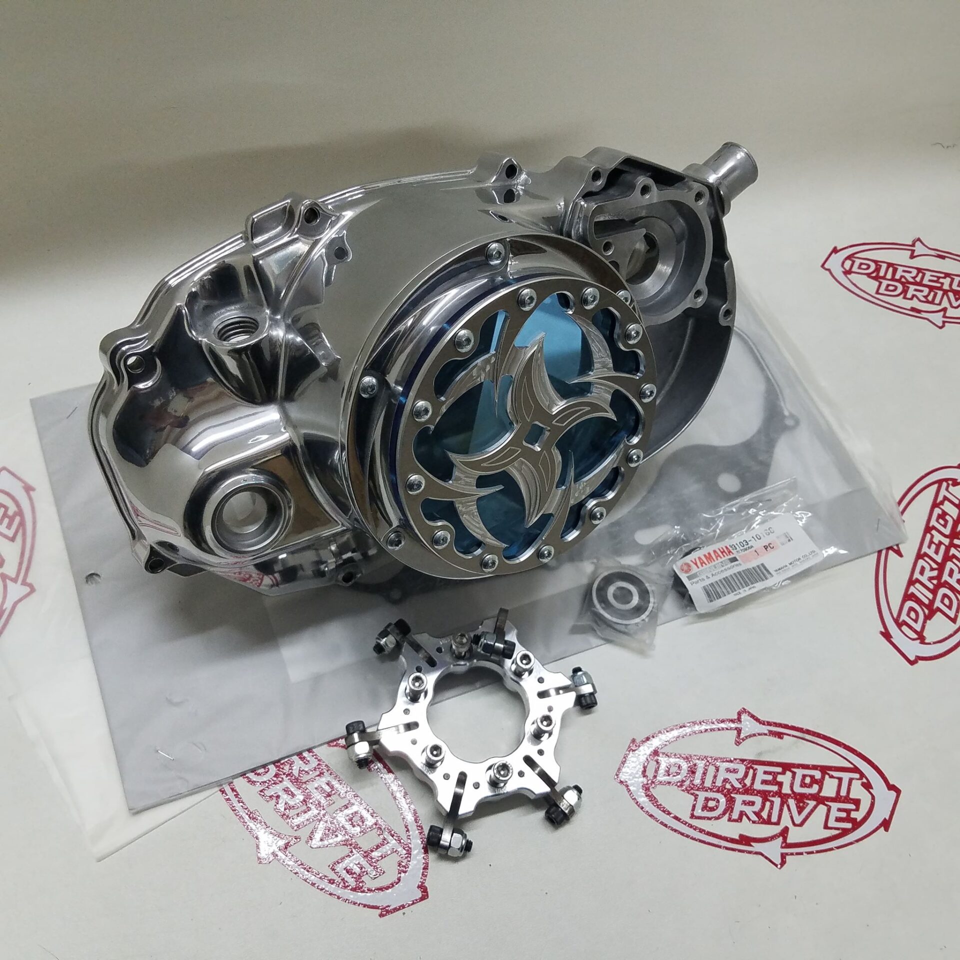 Banshee Clutch Cover Kit With Silver Stiff Ring Blue