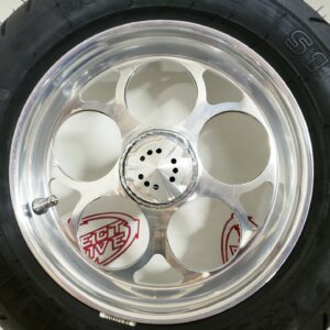 Five Circle SM Design in Silver Inside a Wheel