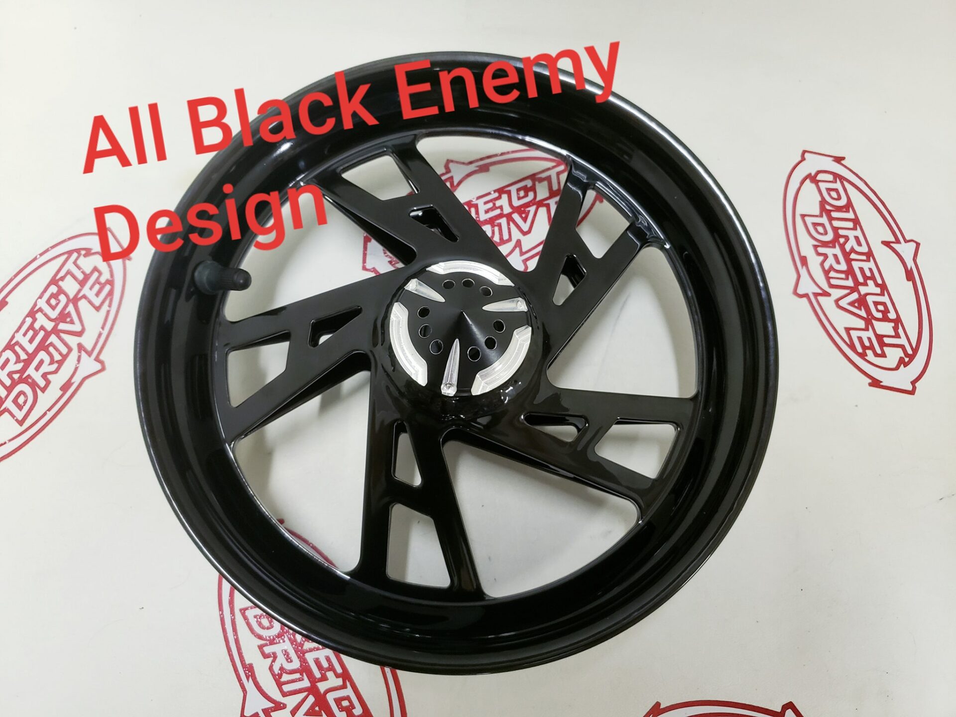 All Black Enemy Design With Five Spokes