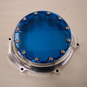 Honda TRX 450 Polished Clutch Cover in Blue Color